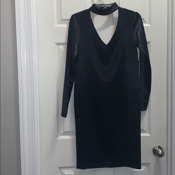 Worth Black Hammered Sateen Bianca Dress XS - Picture 4 of 7